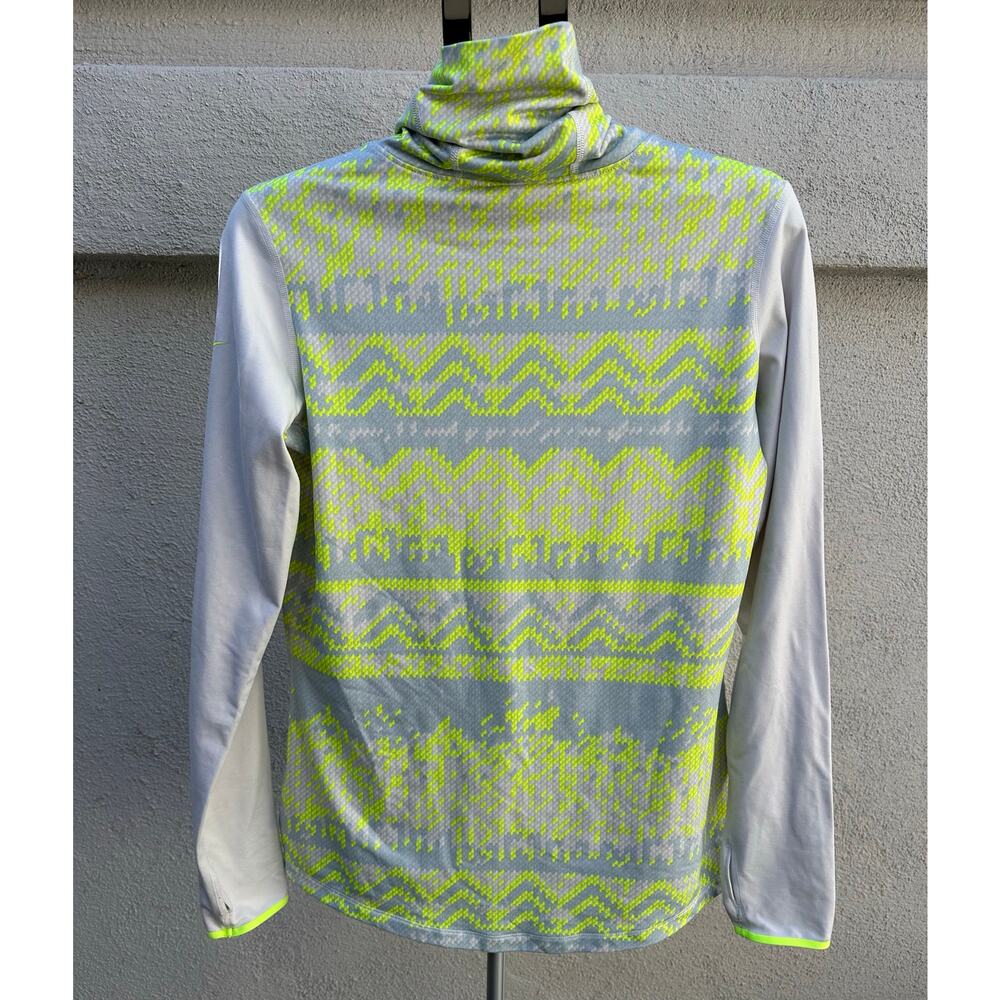 EUC Nike Pro Dri-FIT Pullover Hoodie XL Neon Yellow Gray Athletic Top